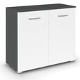 Rauch Aditio 2 Door Cupboard - Metallic Dark Grey and Alpine White