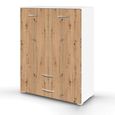 Rauch Aditio 2 Door Cupboard with 2 Bottom Drawer - Alpine White and Artisan Oak
