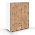 Rauch Aditio 2 Door Cupboard with 2 Bottom Drawer - Alpine White and Artisan Oak
