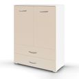 Rauch Aditio 2 Door Cupboard with 2 Bottom Drawer - Alpine White and Champagne
