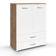 Rauch Aditio 2 Door Cupboard with 2 Bottom Drawer - Artisan Oak and Alpine White