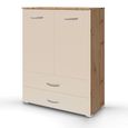 Rauch Aditio 2 Door Cupboard with 2 Bottom Drawer - Artisan Oak and Champagne