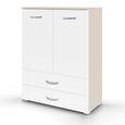 Rauch Aditio 2 Door Cupboard with 2 Bottom Drawer - Champagne and Alpine White