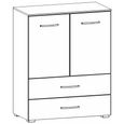 Rauch Aditio 2 Door Cupboard with 2 Bottom Drawer - Metallic Dark Grey and Alpine White