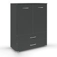 Rauch Aditio 2 Door Cupboard with 2 Bottom Drawer - Metallic Dark Grey