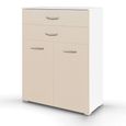 Rauch Aditio 2 Door Cupboard with 2 Top Drawer - Alpine White and Champagne