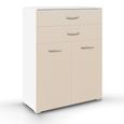 Rauch Aditio 2 Door Cupboard with 2 Top Drawer - Alpine White and Champagne
