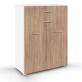 Rauch Aditio 2 Door Cupboard with 2 Top Drawer - Alpine White and Sonoma Oak