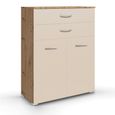 Rauch Aditio 2 Door Cupboard with 2 Top Drawer - Artisan Oak and Champagne