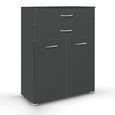 Rauch Aditio 2 Door Cupboard with 2 Top Drawer - Metallic Dark Grey