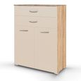 Rauch Aditio 2 Door Cupboard with 2 Top Drawer - Sonoma Oak and Champagne