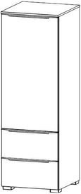Rauch Aldono White 2 Drawer Chest - RH Door