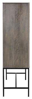 Sahara Black Washed Carved Mango Wood 2 Door Hall Cabinet