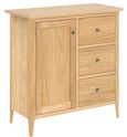 Selene Oak 1 Door 3 Drawer Hall Cabinet