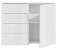 Sienna White Gloss 1 Door 4 Drawer Cabinet