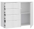 Sienna White Gloss 1 Door 4 Drawer Cabinet