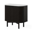 Soho Black Cupboard - 2 Door - Slatted - White Marble Top