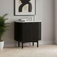 Soho Black Cupboard - 2 Door - Slatted - White Marble Top
