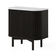 Soho Black Cupboard - 2 Door - Slatted - White Marble Top