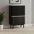 Soho Black Cabinet - 2 Door - Slatted - Black & White