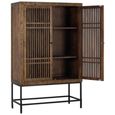 Uvalda Hall Cabinet - Acacia Wood - Slatted - 2 Door