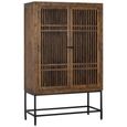 Uvalda Hall Cabinet - Acacia Wood - Slatted - 2 Door
