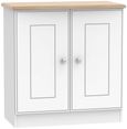 Victoria White and Riviera Oak 2 Door Hall Cabinet 