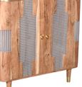 William Acacia Ribbed with Gold Trim 2 Door Hall Cabinet