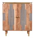 William Acacia Ribbed with Gold Trim 2 Door Hall Cabinet