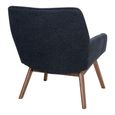 London Lounge Chair - Dark Blue - Fabric - Walnut Legs