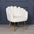 Arriba Occasional Chair - White Velvet - Scalloped
