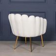 Arriba Occasional Chair - White Velvet - Scalloped