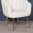 Arriba Occasional Chair - White Velvet - Scalloped