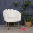 Arriba Occasional Chair - White Velvet - Scalloped