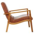 Kendari Armchair - Brown Leather with Teak Wood