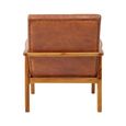 Kendari Armchair - Brown Leather with Teak Wood