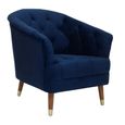 Clearance - Hensley Armchair - Navy Blue Velvet Fabric - A590