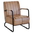 Buffalo Lounge Chair - Grey - Leather with Metal Legs
