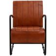 Buffalo Lounge Chair - Tan - Leather with Metal Legs