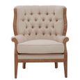 Cabra Armchair - Cream Fabric with Mahogany Wood