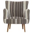 Cefena Armchair - Grey Fabric with Flared Arms