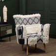 Cefena Armchair - White Fabric - Berber Style