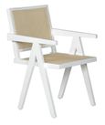 Clearance - Jeanne Rattan Armchair, White Wooden Frame with Natural Cane Back - Brand New Item