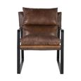 Dunmor Armchair - Brown Leather and Metal