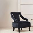 Faye Armchair - Black Velvet Fabric