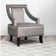 Faye Armchair - Grey Velvet Fabric