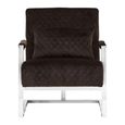 Gatsby Armchair - Black Velvet Fabric with Silver Metal