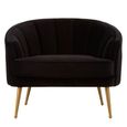 Hendricks Love Chair - Black Velvet Fabric with Gold Legs