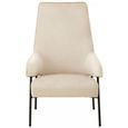 Henia Armchair - Cream Velvet Fabric