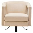 Hestia Armchair - Swivel - Beige Velvet Fabric